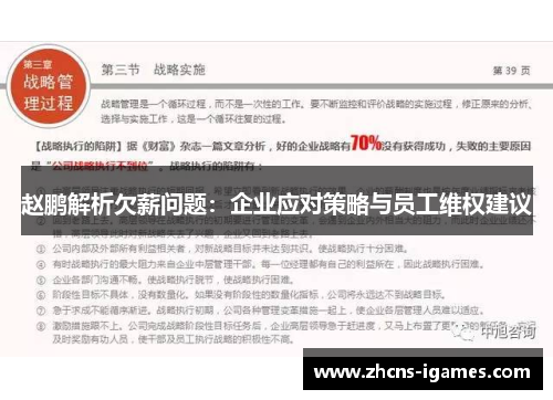 赵鹏解析欠薪问题：企业应对策略与员工维权建议